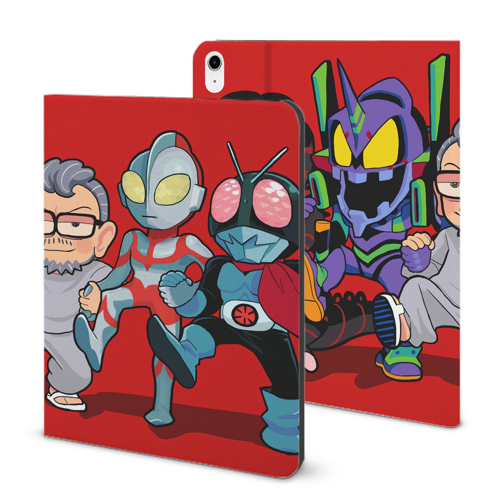 （画像用） ウルトラマン Ultraman IPad ケース ブック型 PUレザー TPU 耐衝撃 軽量 薄型 ペン収納なし 全面保護 IPad 各モデル対応